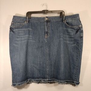 2/$10 Old Navy Stretch Jean Midi Skirt Size 24